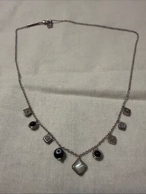 Kendra Scott Silver Necklace with Black and Gray Accents